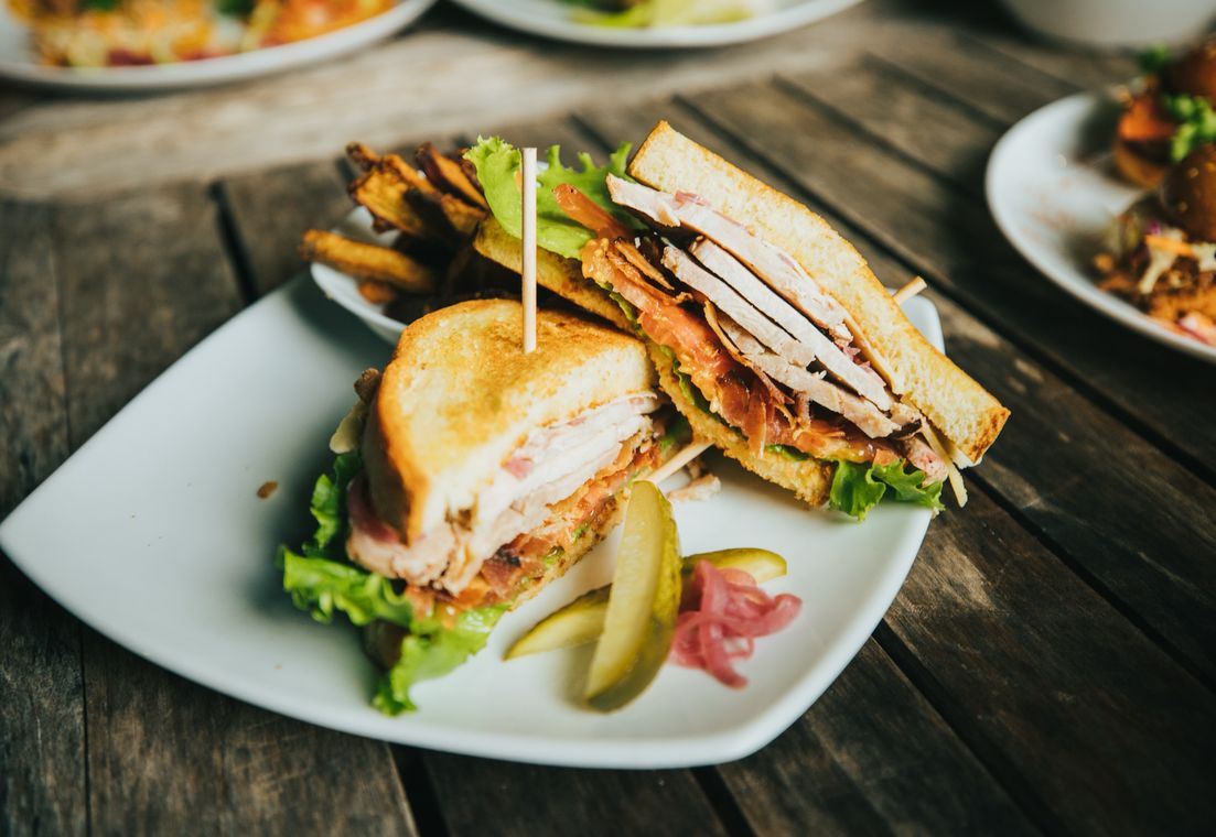 Fried chicken club sandwich